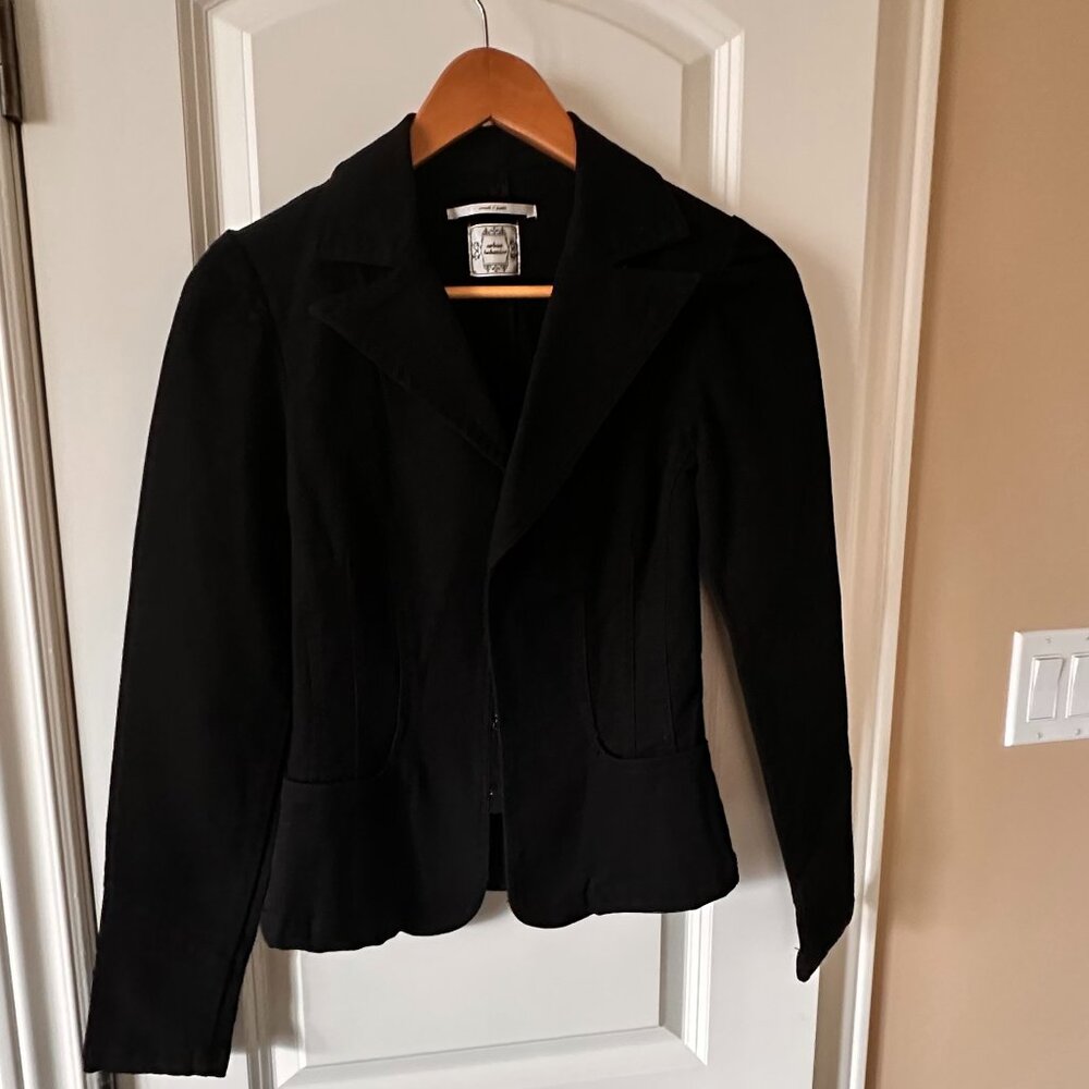 Black Fitted Denim Jacket - Size Small